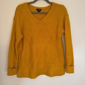 a.n.a Women's V-Neck Sweater in Mustard size S